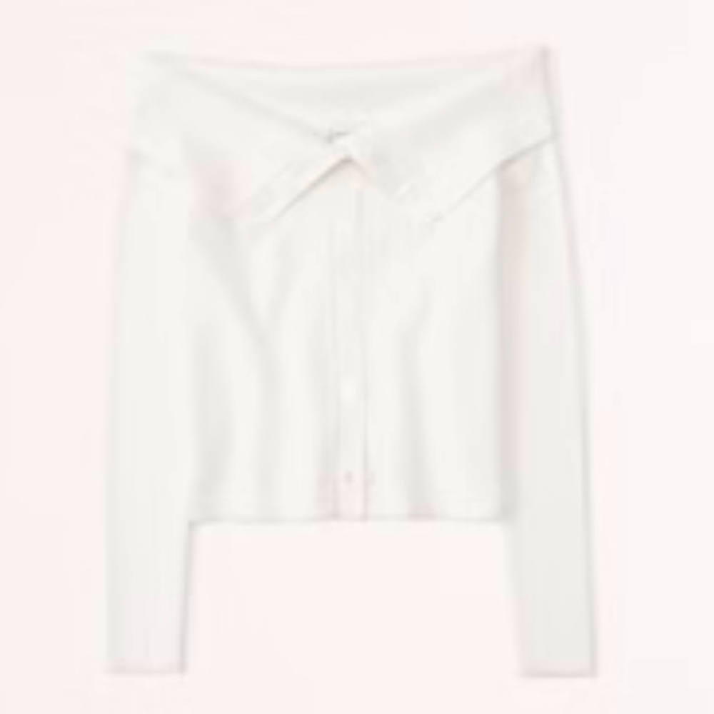 Abercrombie & Fitch Off-the-Shoulder Sweater - White